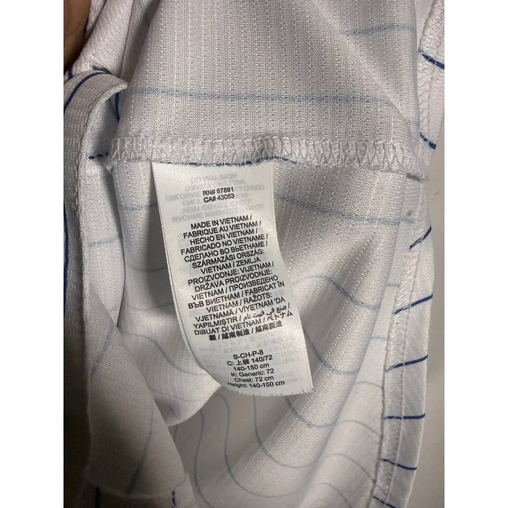 Nike Chicago Cubs Pinstripe Baseball Jersey Kids Small 8 Gioia 5 White Blue